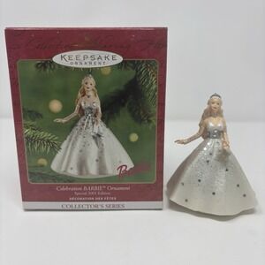 Hallmark Keepsake Ornament 2001 Celebration Barbie Series #2  Silver Dress